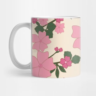 Pink flourish pattern vintage retro look colors Mug